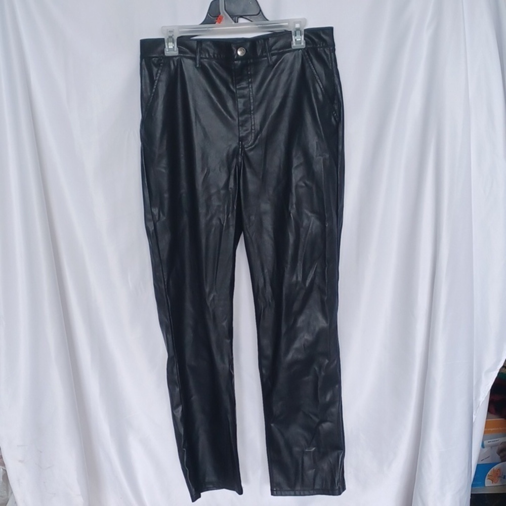 Sofia Jeans by Sofia Vergara Faux Leather Pants Size 12 Black, Eden Super Rise